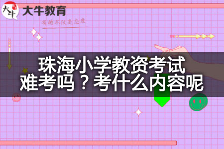 珠海小学教资考试