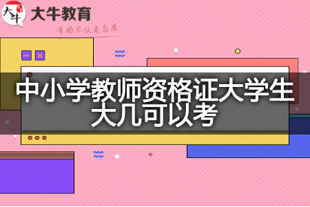 中小学教师资格证大学生大几