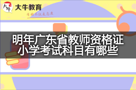 明年广东省教师资格证小学考试科目