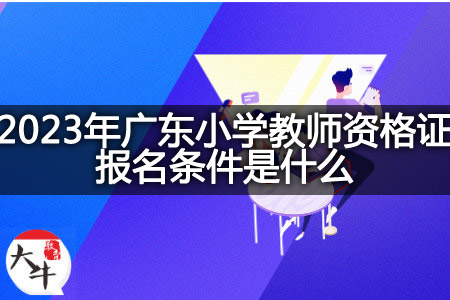 2023年广东小学教师资格证报名条件