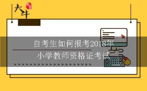 自考生如何报考2018年小学教师资格证考试