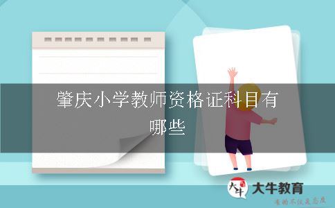 肇庆小学教师资格证科目有哪些