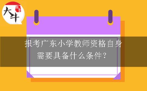 报考广东小学教师资格