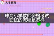 珠海小学教师资格考试面试的流程是怎样？