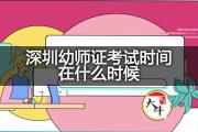 深圳幼师证考试时间在什么时候？