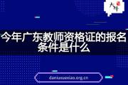 今年广东教师资格证的报名条件是什么？