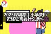 2023深圳考中小学教师资格证需要什么条件？