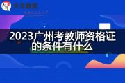 2023广州考教师资格证的条件有什么？