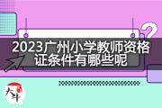 2023广州小学教师资格证条件有哪些呢？