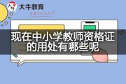 现在中小学教师资格证的用处有哪些呢？