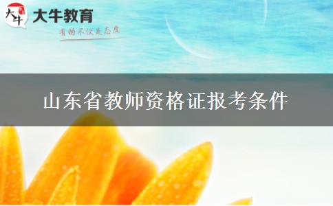 山东省教师资格证报考条件