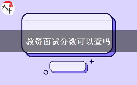 教资面试分数可以查吗