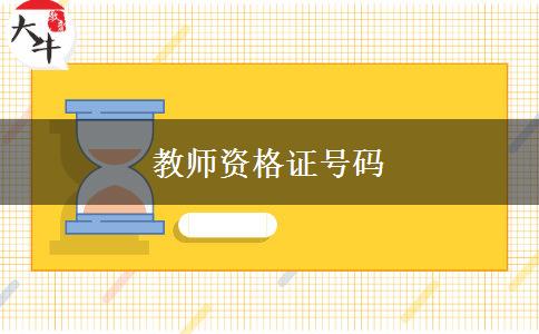 教师资格证号码