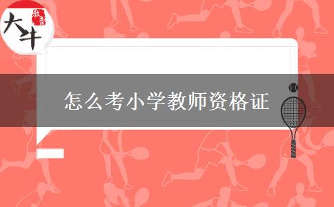 怎么考小学教师资格证