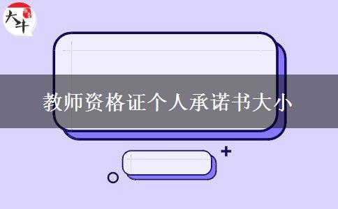 教师资格证个人承诺书大小