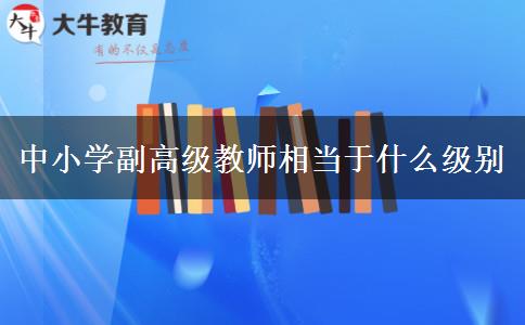 中小学副高级教师相当于什么级别