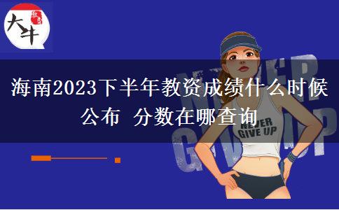 海南2023下半年教资成绩什么时候公布 分数在哪查询