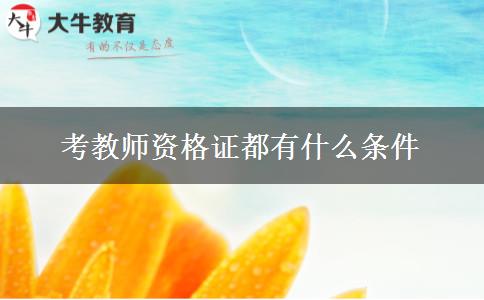 考教师资格证都有什么条件