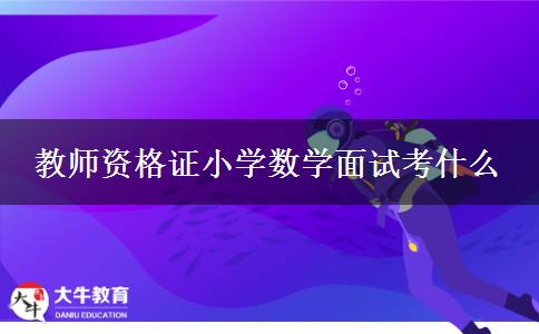 教师资格证小学数学面试考什么