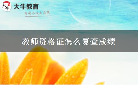 教师资格证怎么复查成绩