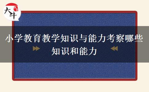 小学教育教学知识与能力考察哪些知识和能力