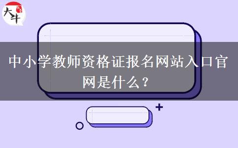 中小学教师资格证报名网站入口官网是什么？