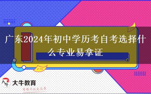 广东2024年初中学历考自考选择什么专业易拿证