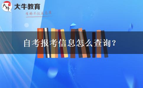 自考报考信息怎么查询？