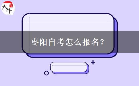 枣阳自考怎么报名？