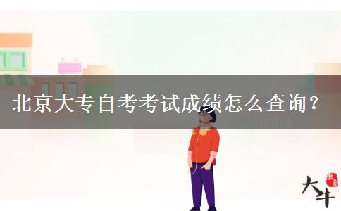 北京大专自考考试成绩怎么查询？