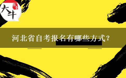 河北省自考报名有哪些方式？