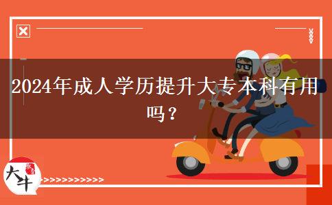 2024年成人学历提升大专本科有用吗？