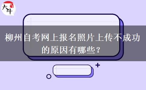 柳州自考网上报名照片上传不成功的原因有哪些？