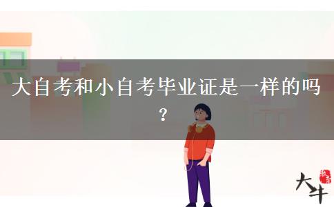 大自考和小自考毕业证是一样的吗？