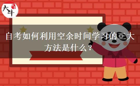 自考如何利用空余时间学习的三大方法是什么？