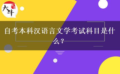 自考本科汉语言文学考试科目是什么？