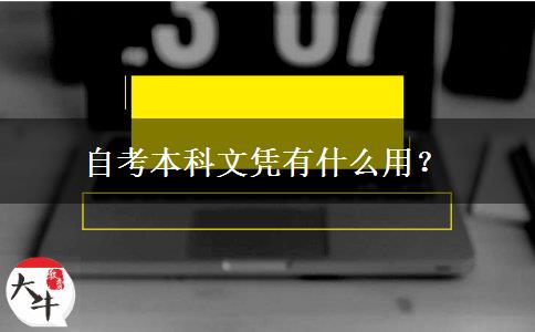 自考本科文凭有什么用？