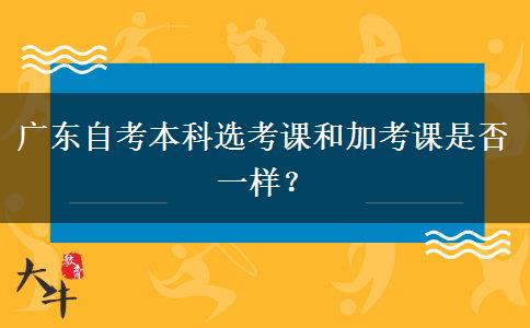 广东自考本科选考课和加考课是否一样？