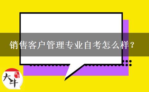 销售客户管理专业自考怎么样？