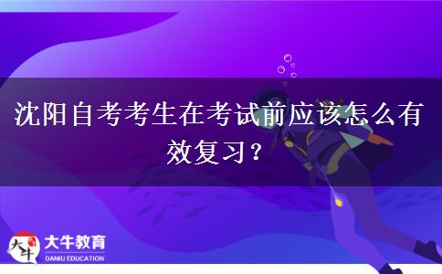 沈阳自考考生在考试前应该怎么有效复习？