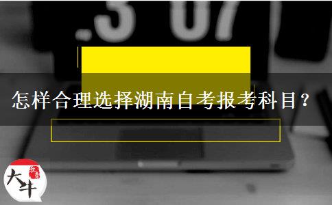 怎样合理选择湖南自考报考科目？