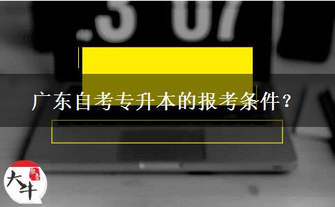 广东自考专升本的报考条件？