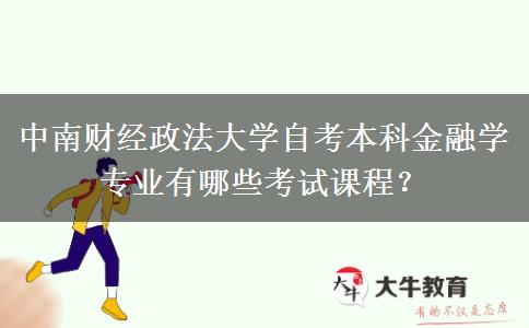 中南财经政法大学自考本科金融学专业有哪些考试课程？