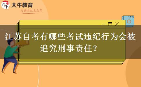 江苏自考有哪些考试违纪行为会被追究刑事责任？