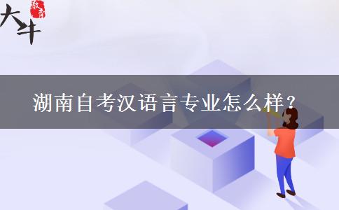 湖南自考汉语言专业怎么样？