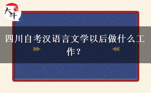 四川自考汉语言文学以后做什么工作？