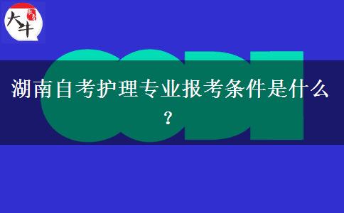 湖南自考护理专业报考条件是什么？