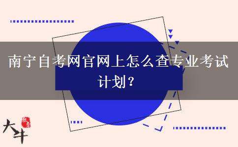 南宁自考网官网上怎么查专业考试计划？