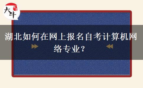 湖北如何在网上报名自考计算机网络专业？