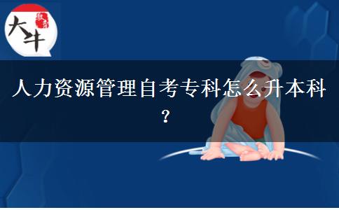 人力资源管理自考专科怎么升本科？